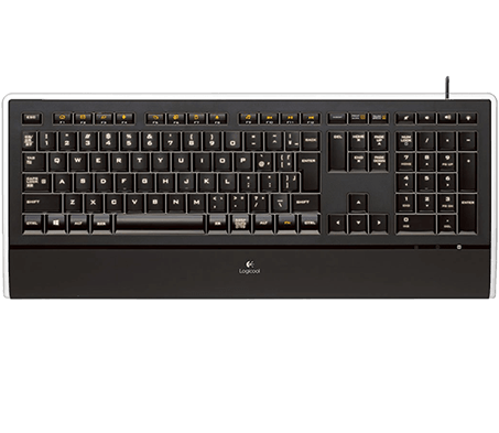 Illuminated Keyboard K740 Logicool keyboard layout, full view