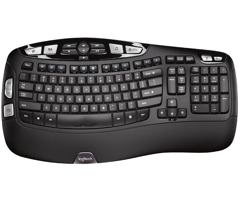 Logitech K350 Wireless Keyboard with Wave-Shape Frame & Palm-Rest for ...